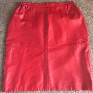 Genuine leather skirt